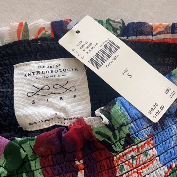 Anthropologie puff sleeve Lil Sire floral blouse. Size Small. NWT - Picture 3 of 6